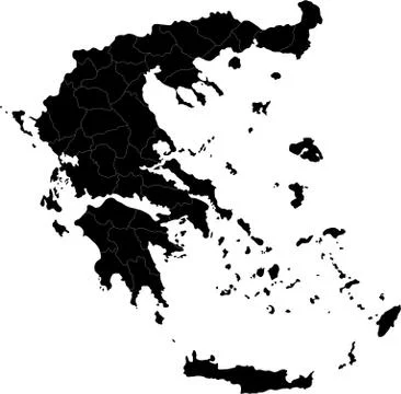 Black Greece map Stock Illustration