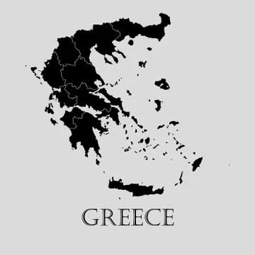 Black Greece map - vector illustration Stock Illustration