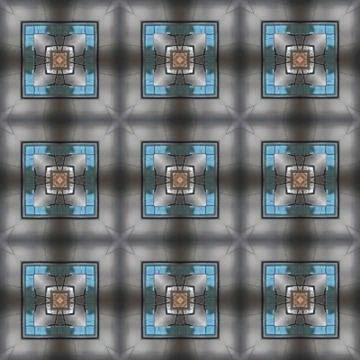 Black, grey and blue squares absract seamless pattern Illustrazione stock