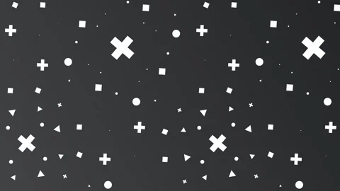 Black grey background with scattered shapes, seamless looping. Stock Footage 286416859