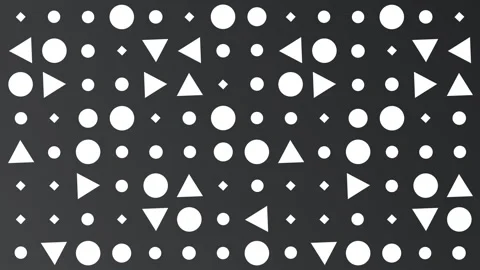 Black grey background with shapes, circles, triangles, diamonds, looping. Stock Footage 286417693