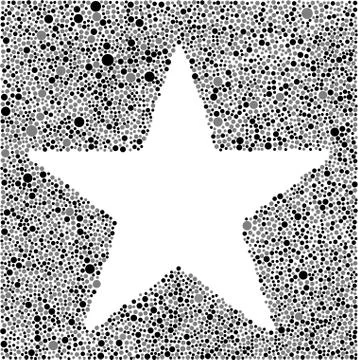 Black Grey Bubbles Star Frame Random Dots Illustrazione stock