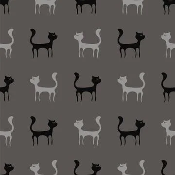 Black Grey Cats Seamless Pattern Black Grey Cats Seamless Pattern. Animal ... Stock Photos
