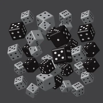 Black Grey Dice Pattern Stock Illustration