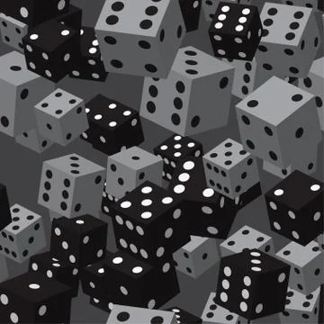 Black Grey Dice Seamless Pattern Stock Illustration