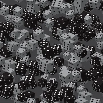 Black Grey Dice Seamless Pattern Stock Illustration
