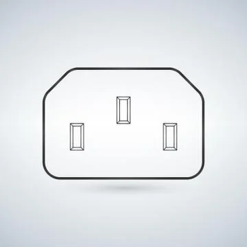Black grey electrical power socket for computer or device. vector illustratio イラスト素材