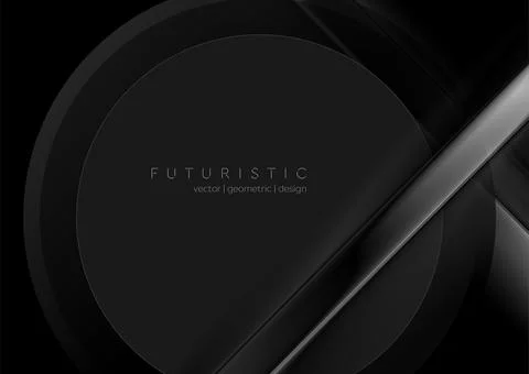 Black grey stripes and circle abstract tech geometric background Stock Illustration