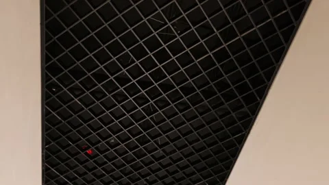 Black grid ceiling in modern residential corridor Stock-Footage 343691243