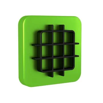 Black Grid graph paper icon isolated on transparent background. Green squar.. Illustrazione stock