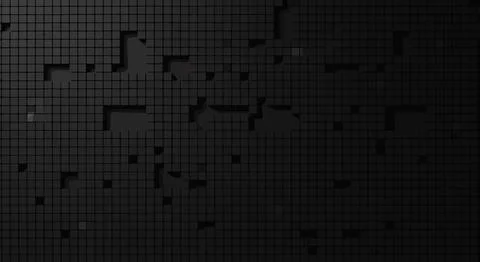 Black grid pattern background with shapes Stock Illustration
