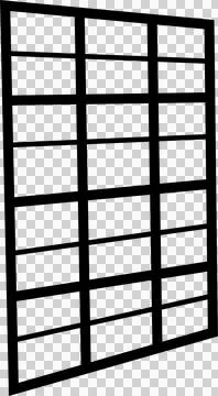 Black grid window frame isolated on white background Stock Illustration