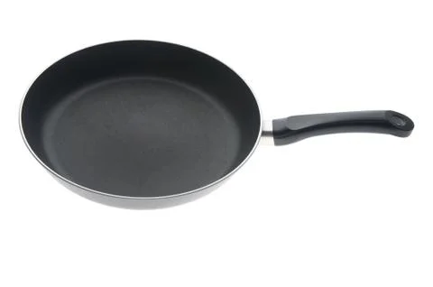 Black griddle close up on white Foto stock