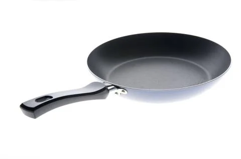 Black griddle macro on white background Stock Photos