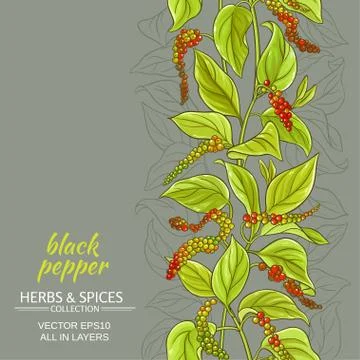 Black ground pepper vector background Stock Illustration