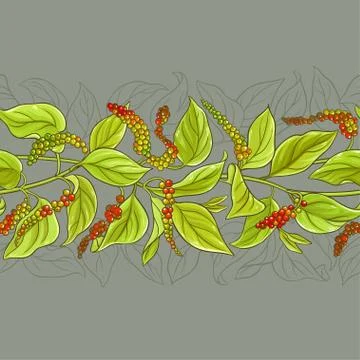 Black ground pepper vector pattern Stock Illustration