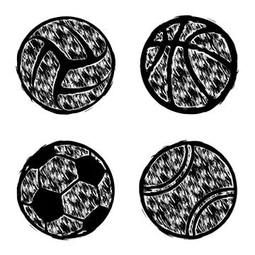 Black grunge balls Stock Illustration