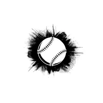 Black grunge baseball frame background Stock Illustration