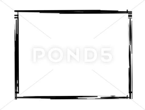 Black grunge border frame on white background Stock Illustration