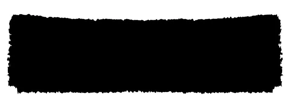 Black grunge brush stroke rectangular banner with rough edges Stock Illustration