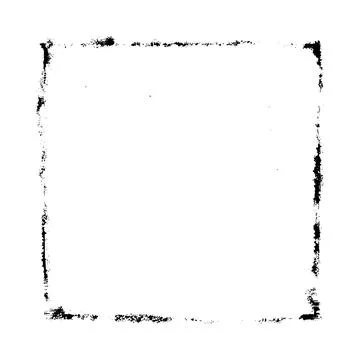 Black grunge frame, scratched rough edge, vector fitful thin paintbrush strokes Stock Illustration