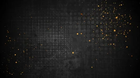 Black grunge halftone texture motion background with shiny golden dots Stock Footage 335673337