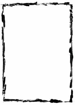 Black grunge rectangular frame on white background Stock Illustration