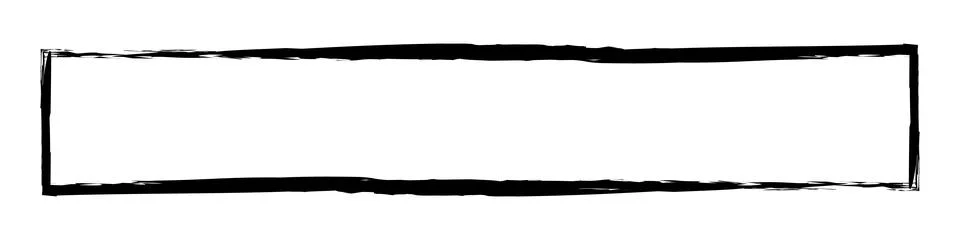 Black grunge rectangular shape. Brush strokes frame element, frame for design. Stock Illustration