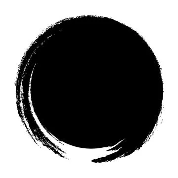 Black grunge round shape. Brush stroke frame element, frames for design. Vector  Stock Illustration