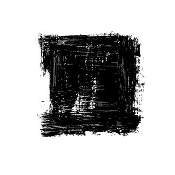 Black grunge square isolated on white background. Stock Illustration