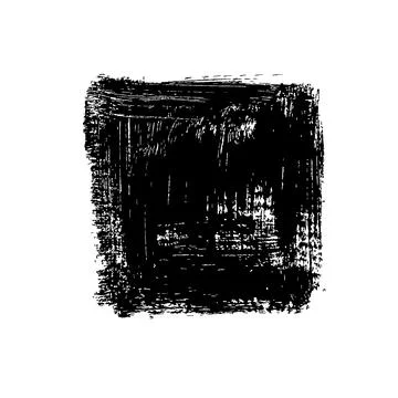 Black grunge square isolated on white background. Stock Illustration