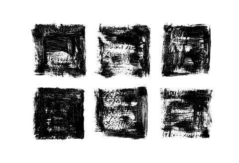 Black grunge template backgrounds with rough edges Stock Illustration