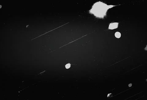 Black grunge texture background with white paint splatters and distressed scratc Illustration