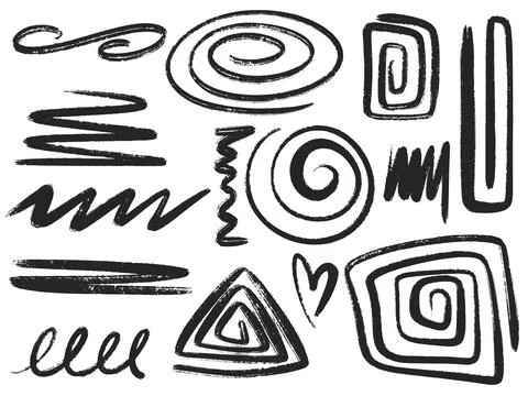 Black grunge texture elements set イラスト素材