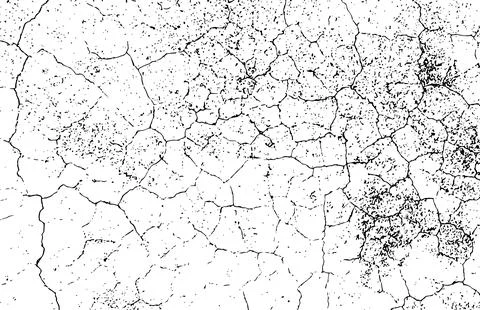 Black grunge texture, Grungy effect, black color dry land crack texture Stock Illustration
