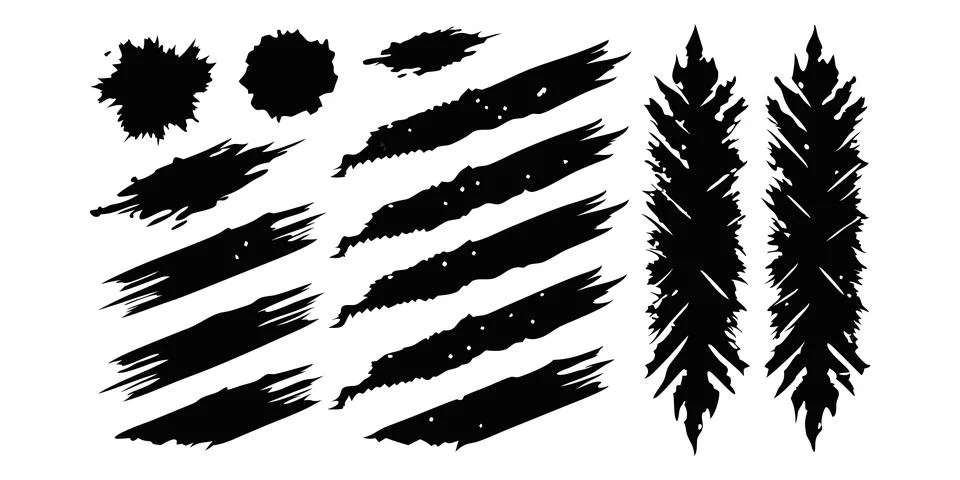 Black grunge texture . Scratch marks. Ripped paper. Grunge frame collection for Stock Illustration