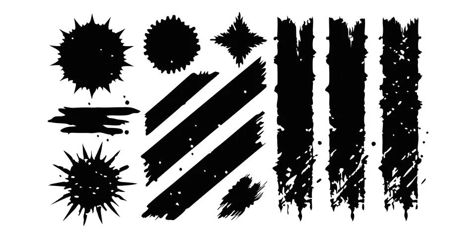 Black grunge texture . Scratch marks. Ripped paper. Grunge frame collection for 스톡 일러스트