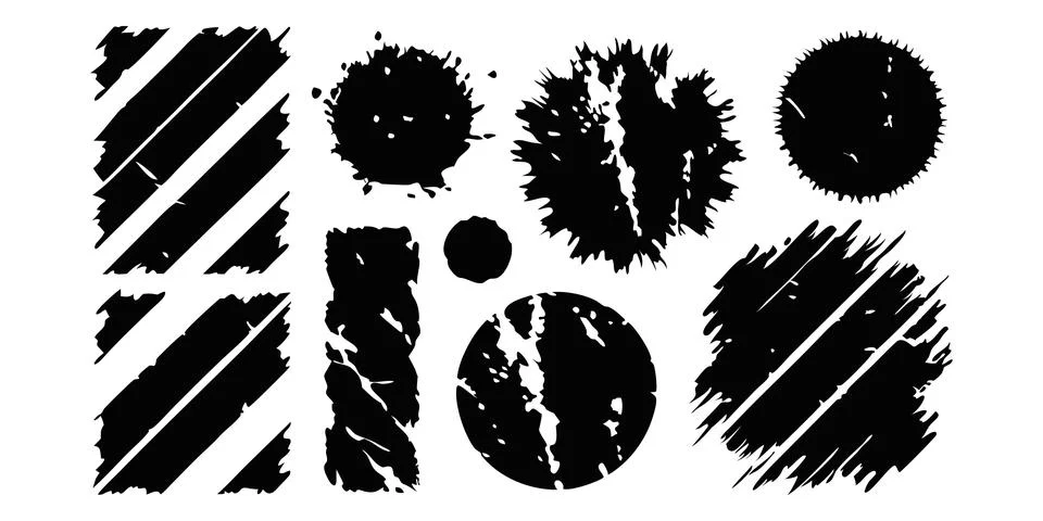 Black grunge texture . Scratch marks. Ripped paper. Grunge frame collection for 스톡 일러스트