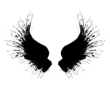 Black grunge wings two Stock Illustration