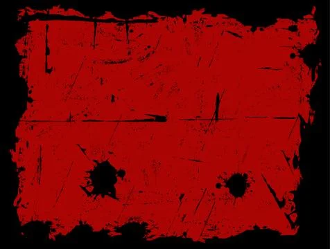 Black Grunged Border with Red Background Stock Illustration