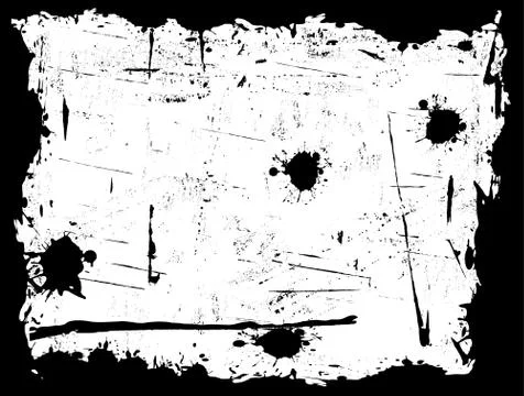 Black Grunged Border with White Background Stock-Illustration