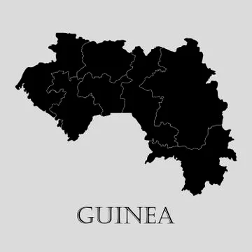 Black Guinea map - vector illustration Stock Illustration