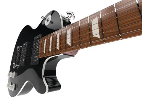Black Guitar Closeup Stock Illustration