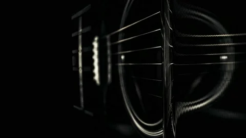 Black guitar on a dark background Stock Footage 169873913
