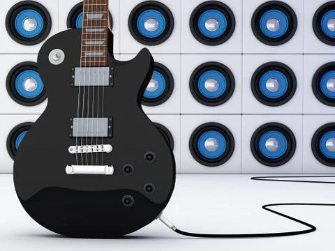 Black guitar Stock Illustration