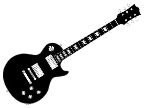 Black Guitar Stock Illustration