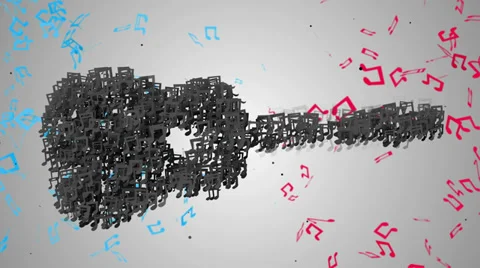 Black Guitar Musical Note Particles Loop Animation 4K resolution Ultra HD Stock Footage 39861172