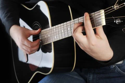 Black guitar Stock Photos