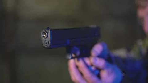 Black gun Stock Footage 226324732