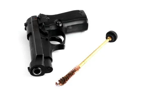 Black gun on white backround Stock Photos